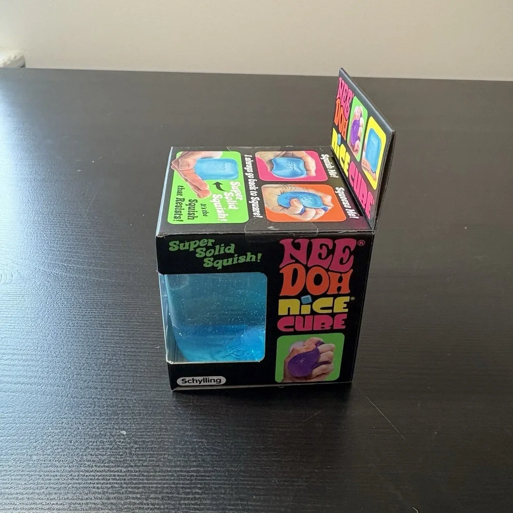 Nee Doh Nice Cube - Super Solid Squish! (Blue) - Brand New/Factory Sealed! CE